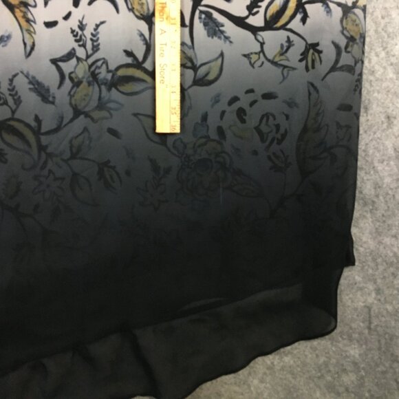 Lane Bryant Dress 14 16 Cocktail Watercolor Floral Ombre Midi Asymmetric Black - Picture 6 of 15